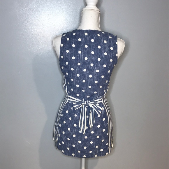 Vintage Rampage Striped Polka Dot Button Down Vest - Picture 3 of 8